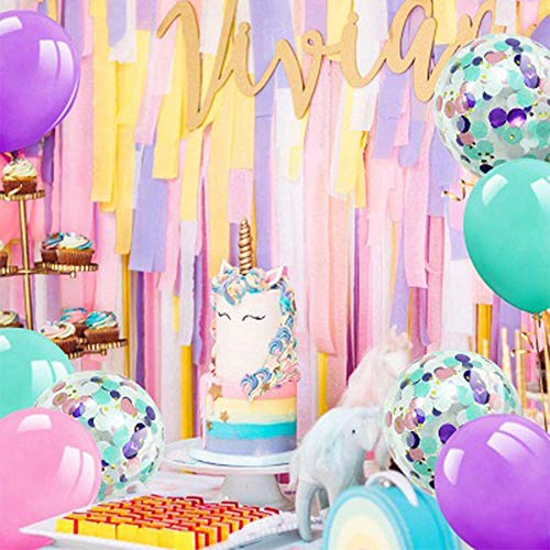 40 Piezas de Globos, Globos de Confeti, Púrpura de 12 Pulgadas, Rosa, Verde Menta, Globos de Globos de Confeti Para Decoraciones de Bodas, Decoraciones Para Fiestas, Decoraciones de Cumpleaños