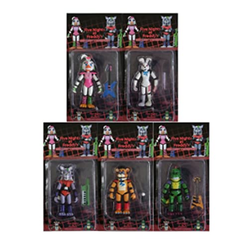 5 unids/set Five Nights at Freddy's Figures FNAF Seguridad Breach Figura de acción Foxy Fazbear Chica PVC Figuras Modelo coleccionable para niños Regalos