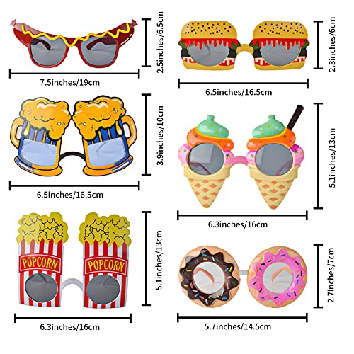 AIBAOBAO 6 Pares de Hawaianas Gafas Divertidas, Accesorios Navidad, Gafas de Fiesta Divertidas de Disfraces de Playa Accesorios de Fotomatón Adultos para Niños Adultos