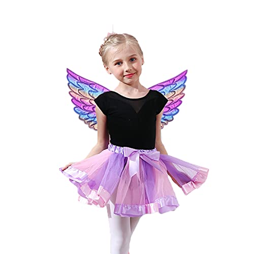 Alas Hada Disfraz, Tutu Wings and Set Butterfly Wings Disfraz de Princesa de Hadas para niñas Disfraz de