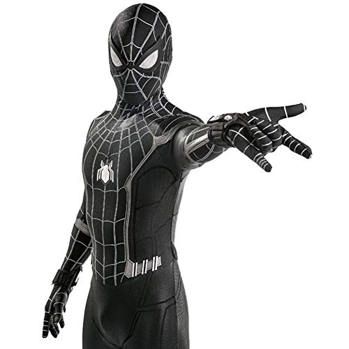 AMIMES Los niños de Halloween cosplay Amazing Spiderman adulto Negro Tight Body Suit tema del traje del vestido de partido superhéroe Fantasía (Adult M, Black)