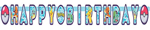 Amscan 9904825 - Banner de cartas de feliz cumpleaños de Pokémon - 2,1 m