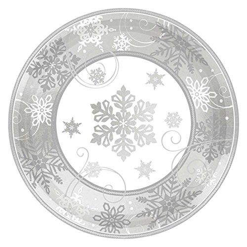 Amscan International – 541559 placa papel 17,7 cm-printed"placa spklg copo de nieve met 7""L