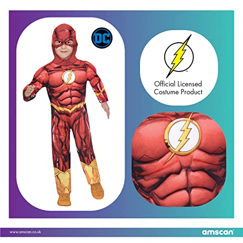 amscan- The Flash Disfraz Sostenible-Edad, Color rosso, medium 6-8 años (9906079EU)