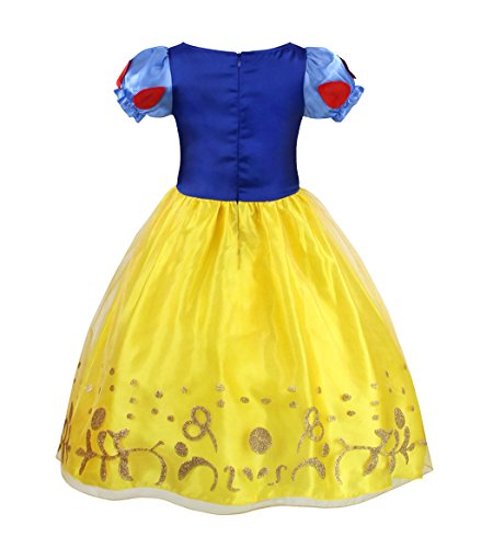 AmzBarley Disfraz Vestido Princesa Blancanieves Niña Tutu Ceremonia,Traje Niña,Disfraz Infantil Fiesta Carnaval Cosplay Halloween con Accesorios, 11-12 Años