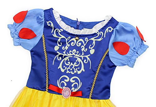 AmzBarley Disfraz Vestido Princesa Blancanieves Niña Tutu Ceremonia,Traje Niña,Disfraz Infantil Fiesta Carnaval Cosplay Halloween con Accesorios, 11-12 Años