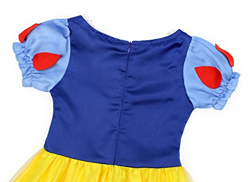 AmzBarley Disfraz Vestido Princesa Blancanieves Niña Tutu Ceremonia,Traje Niña,Disfraz Infantil Fiesta Carnaval Cosplay Halloween con Accesorios, 11-12 Años