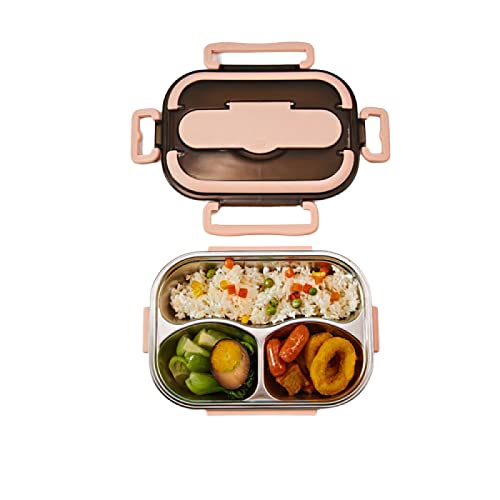 AOOF Fiambrera Bento a prueba de fugas, 4 compartimentos, tamaño ideal para adolescentes, sin BPA, apto para lavavajillas, materiales de seguridad alimentaria, color azul