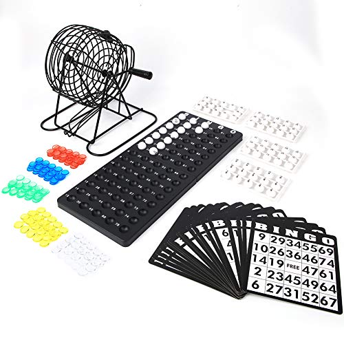 Aramox Juego de Bingo para Fiestas, Juego de Bingo, máquina de lotería Resistente y Duradera, Juego de Vino Tradicional para Fiestas, Hierro + plástico para Entretenimiento en Grupo, Bar, Fiesta,