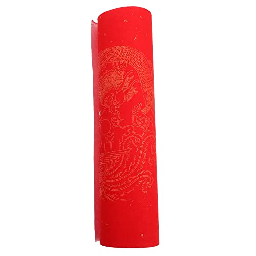 Artibetter 1 roll chino caligrafía papel espesado rojo xuan papel en papel de pareado