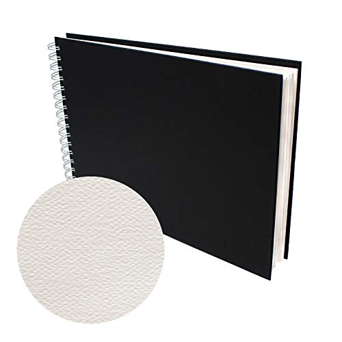 Artway Cuaderno de bocetos de Acuarela de 300 g/m² (35% algodón), Negro, A4 Landscape, 24