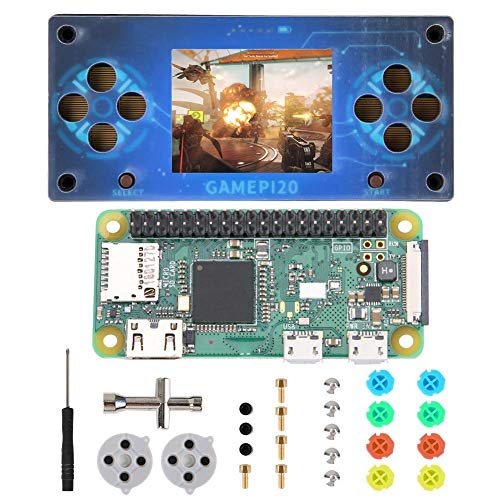 ASHATA Pantalla IPS de 2 Pulgadas Consola de Juegos 320x240 con Placa Base para Raspberry Pi Zero/Zero W/Zero WH, Consola de Juegos portátil Gamepad Kit Alimentado por una batería de Litio 14500