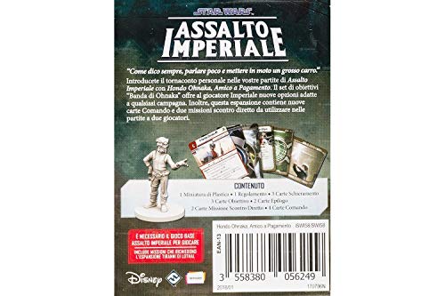 Asmodee Italia- Star Wars Assalto Imperial Hondo Ohnaka Pack Mercenarios Miniatura Expansión Italiana, Multicolor, 9053