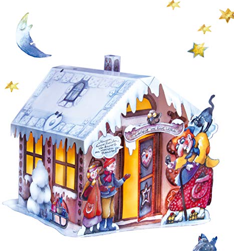 ATELIER COLOR Hansel y Gretel Casa de las Luces de papel para niños 5+ años para recortar, manualidades navideñas la bruja para recortar e iluminar 3D maquetas