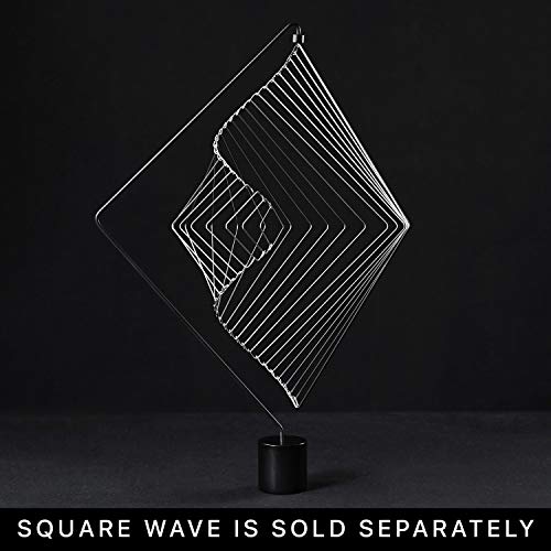 atellani Square Wave de Ivan Black | Stand Only | Escultura cinética de escritorio | Hecho a mano en Italia | Arte de movimiento perpetuo | Juguetes de ciencia para adultos