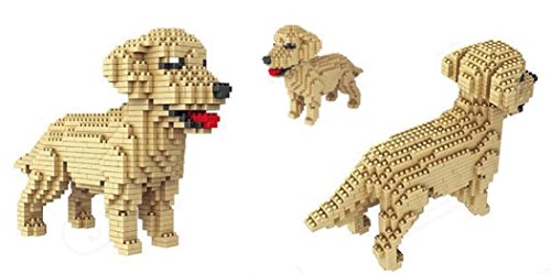 Atomic Building Figura para armar con nanobloques. 950 Piezas. Perro Labrador Dorado (Golden Retriever).