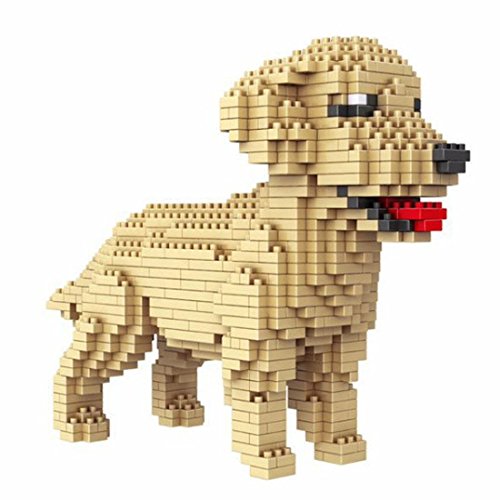 Atomic Building Figura para armar con nanobloques. 950 Piezas. Perro Labrador Dorado (Golden Retriever).