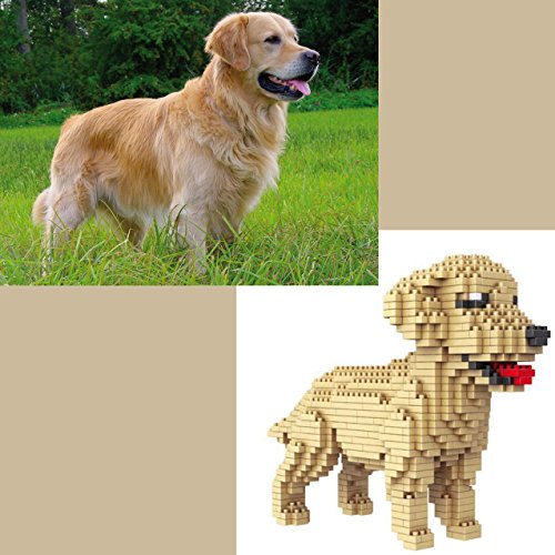 Atomic Building Figura para armar con nanobloques. 950 Piezas. Perro Labrador Dorado (Golden Retriever).