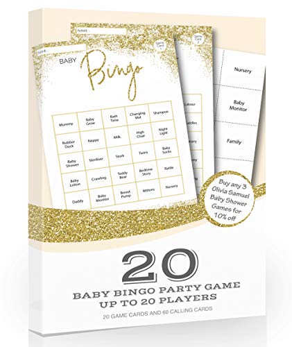 Baby Bingo Baby Shower Juego dorado