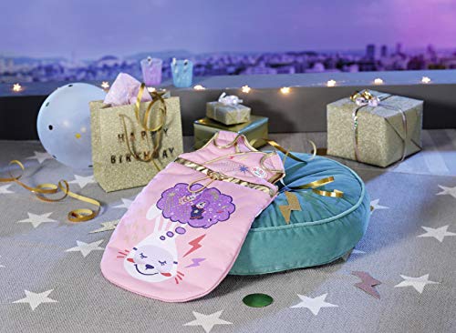 BABY born Happy Birthday - Saco de Dormir para Muñecas de 43 cm, Estampado Cósmico y Detalles Dorados, Para Manos Pequeñas, Promueve la Empatía y Las Habilidades Sociales, Edad 3+