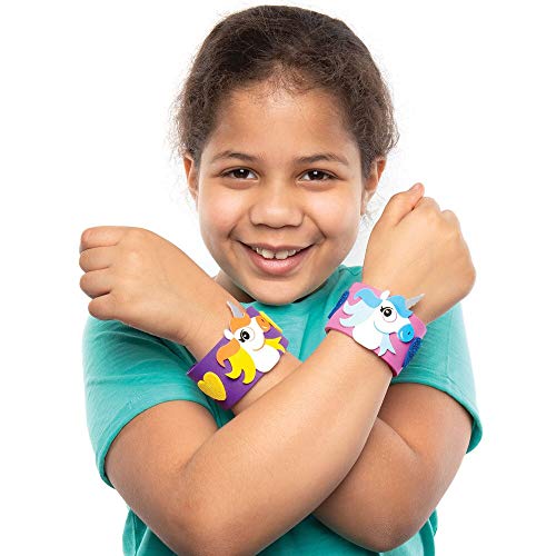 Baker Ross Kits Pulseras Unicornio con Cierre a Presión AT726 (paquete de 4) para proyectos de arte y manualidades para niños, surtidos