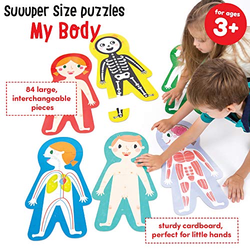 Banana Panda - Suuuper Size Puzzles My Body - Juego de 6 Puzzles de Suelo Grandes para Aprender a Aprender a Partir de 3 años (inglés), Multicolor