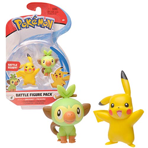 Bandai Pokémon-Pack de 2 Figuras de 3-5 cm, Pikachu & Ouistempo, WT97625