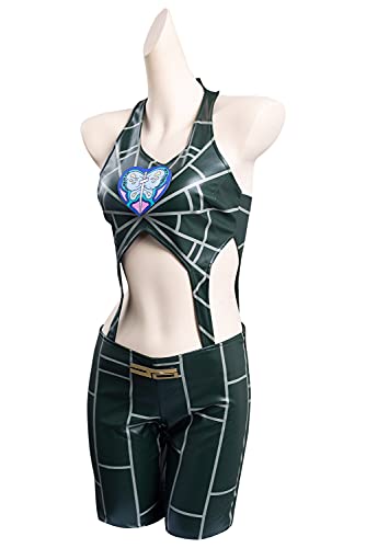 Bawbets JoJo's Bizarre Adventure Stone Ocean Jolyne Cujoh Cosplay Disfraz Jolyne Kujo Trajes Chaleco Pantalones, Negro, S