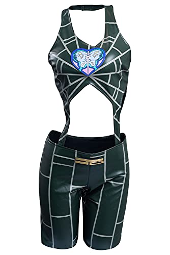 Bawbets JoJo's Bizarre Adventure Stone Ocean Jolyne Cujoh Cosplay Disfraz Jolyne Kujo Trajes Chaleco Pantalones, Negro, S