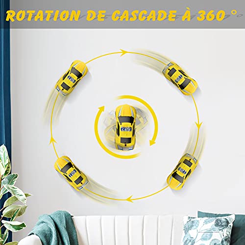 Baztoy Coche teledirigido Transforma robot juguete infantil RC coche niño niña doble modo de rotación 360 ° Stunt Auto Escalada función mando a distancia vehículos juegos interiores regalos