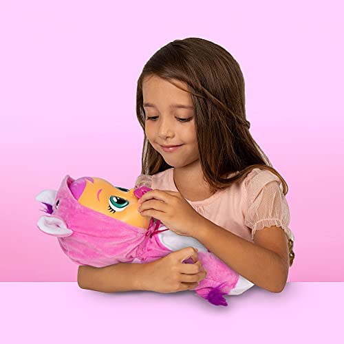 BEBÉS LLORONES Sasha el rinoceronte | Muñeca interactiva que llora de verdad con chupete y Pijama de rinoceronte rosa - Juguete y Regalo para niñas y niños +18 Meses