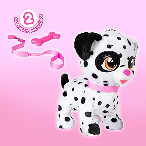 BEBÉS LLORONES Spot el dálmata Mascota de Dotty, Peluche Perro Interactivo Que Camina y Llora de Verdad, Juguete y Regalo óptimo para niñas y niños +3 Años