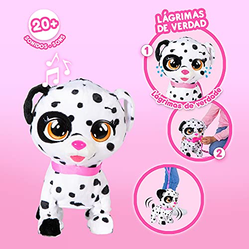 BEBÉS LLORONES Spot el dálmata Mascota de Dotty, Peluche Perro Interactivo Que Camina y Llora de Verdad, Juguete y Regalo óptimo para niñas y niños +3 Años