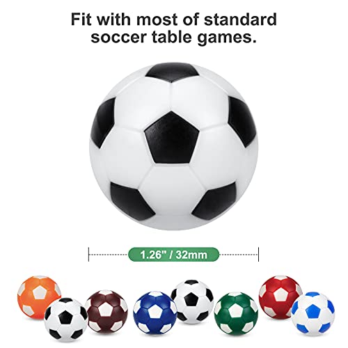 BEBUPO Pelotas de Futbolin 8 Piezas,Bolas para Futbolin de la Tabla 32mm Vistoso Mini Reemplazos del Juego de Futbolín ,Accesorios Mesa del Juego del Futbolín de la Bola para Adultos y Niños