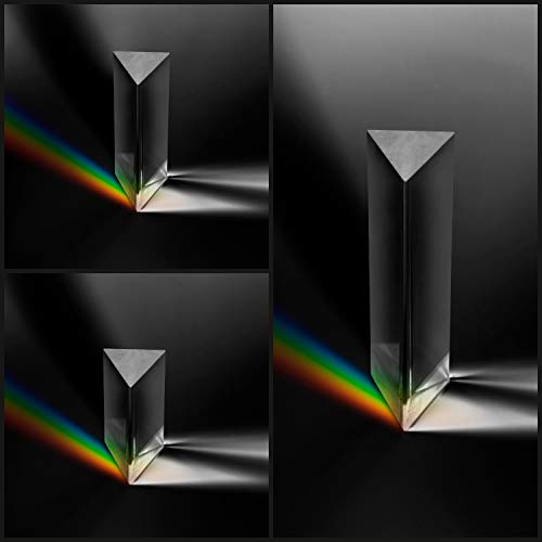 BELLE VOUS Prisma de Cristal K9 (Pack de 3) - Refractor Prisma Triangular Fotografía - Bolsa de Terciopelo, Paño de Microfibra, Caja de Regalo - Lente Transparente - Prisma para Fotos Efecto Arcoíris