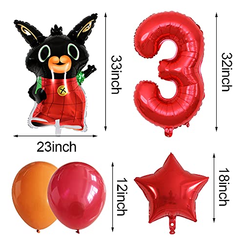 BESTZY Bunny Globos Decoración de Fiesta Decoraciones bunny Cumpleaños Decoracion Juego Globos para 3 Años Decoración de la Fiesta de Cumpleaños del Niña Chico