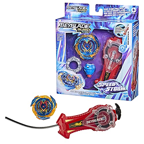 Beyblade Burst Surge Speedstorm Spark Power Set - Juego de batalla con lanzador de chispas y juguete superior de batalla de giro derecho