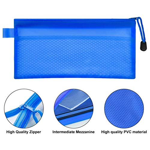 Bolsas de Archivos A6, TIMESETL 16Pzs Bolsas de Documentos Transparentes A6 Bolsas con cremallera Estuches de Plástico Impermeables para Lápices con Cremallera, 23,5 × 11,5 cm, 8 Colores