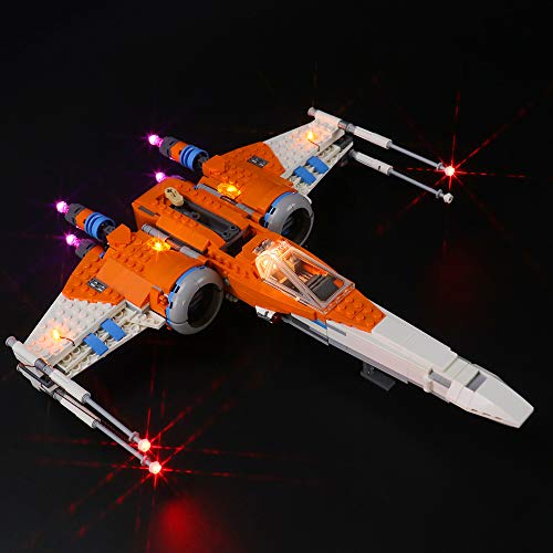 BRIKSMAX Kit de Iluminación Led para Caza ala-X de PoE Dameron,Compatible con Ladrillos de Construcción Lego Modelo 75273, Juego de Legos no Incluido (Versión de Control Remoto)