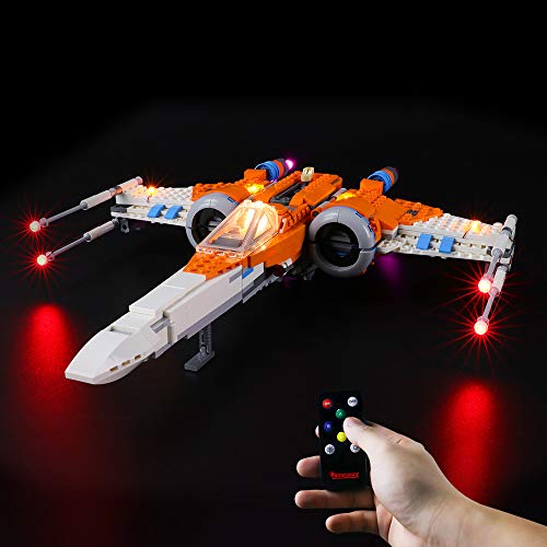 BRIKSMAX Kit de Iluminación Led para Caza ala-X de PoE Dameron,Compatible con Ladrillos de Construcción Lego Modelo 75273, Juego de Legos no Incluido (Versión de Control Remoto)