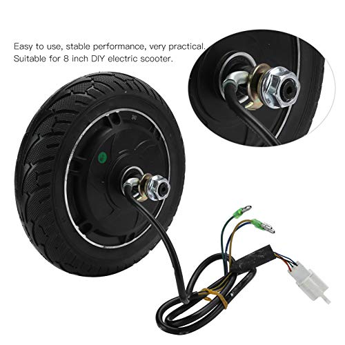 BuyWeek - Kit de Motor de Cubo sin escobillas para Rueda de Metal para Patinete eléctrico, 24 V, 350 W, 8 Pulgadas, Juego de Accesorios de conversión para Patinete eléctrico