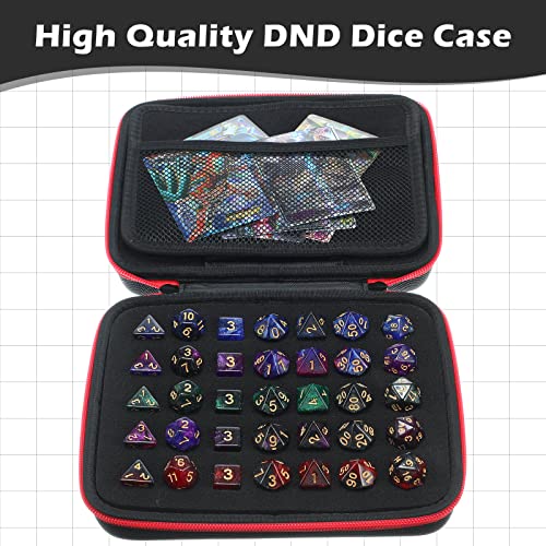 Caja de Dados Bandeja para Dados con Bandeja Ranurada Extraíble para Almacenaje de Dados Soporte de Dados de Juego Compatible con Juegos de Rol DND Juegos Mesa, Sostener hasta 70 Dados/ 10 Sets