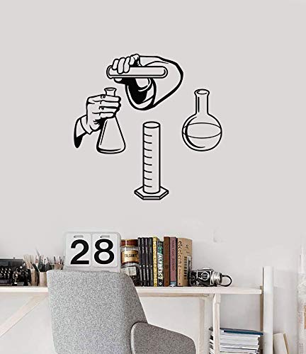 Calcomanía de vinilo para pared ciencia misterio química laboratorio escuela aula química interior pegatina mural papel tapiz A2 57x57cm