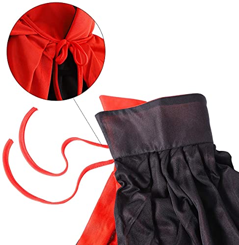 Capa con capucha unisex para adultos, Capa de Vampiro de Halloween，capa de vampiro con vestido rojo reversible, capa mágica de demonio, negra y roja, para fiesta de Halloween, 120cm.