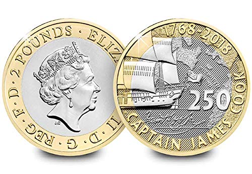 Captain Cook 2018 UK £2 Brilliant Uncirculated Coin