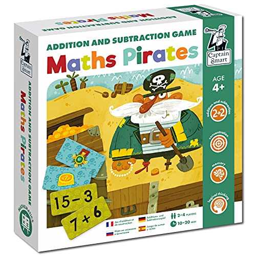 Captain Smart Juego educativo para niños, añadir y restar | Juego de mesa para niños y niñas de 4 años (4 +) | 2x2 jugadores | Juguete de aprendizaje, regalo para niños de 4 años