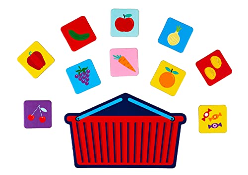 Captain Smart Juego educativo para niños, vamos a ir de compras! Tiendas, cesta, juego de mesa para niños y niñas de 3 años, 3 a 9 años, juguete de aprendizaje, regalo para niños de 3 a 9 años