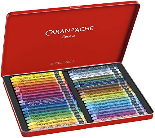 Caran D'ache Neocolor II - Juego de ceras de color (40 unidades, caja metálica)