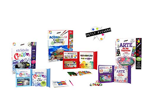 Cefa Toys INTERACTIVA Escritura Creativa Petit Picasso, Aprende a Crear Diferentes Tipos de Letras, Color Blanco, Juego de 52 Piezas (Spice Box 570)