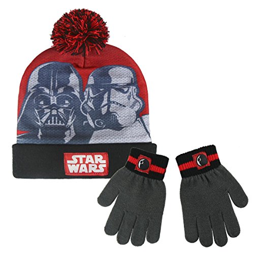 Cerdá-2200002556 Star Wars Set de bufanda, gorro y guantes, Color gris (gris 001), One Size (Tamaño del fabricante:Única) (2200002556-001)